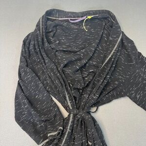 Robert Graham Bath Robe Mens OSFM Black Dashes Speckle Pattern Pockets Cotton